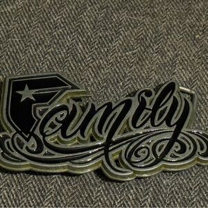 Famous Stars & Straps Black and Gray Belt Buckle